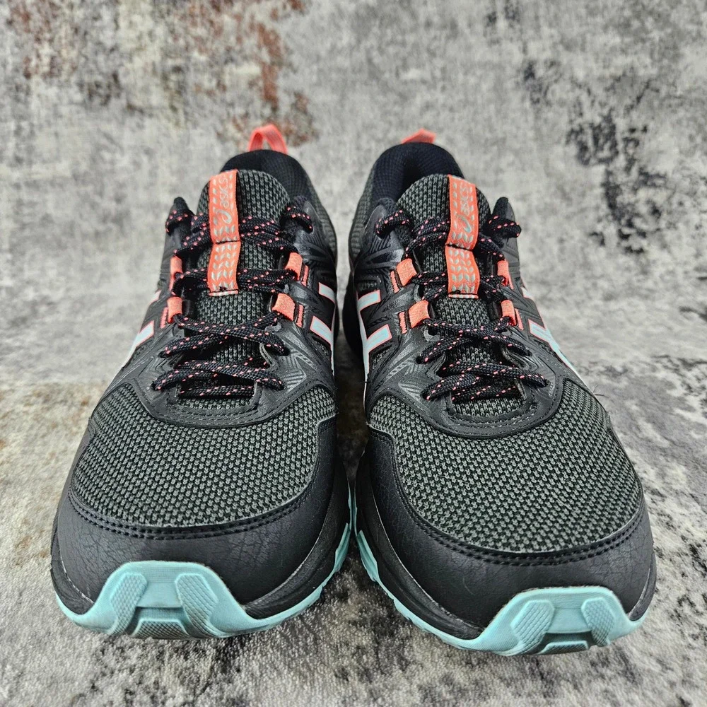 Asics Gel Venture 8 Sneakers Womens 10 Black Aqua Trail Running Shoes‎ 1012A708